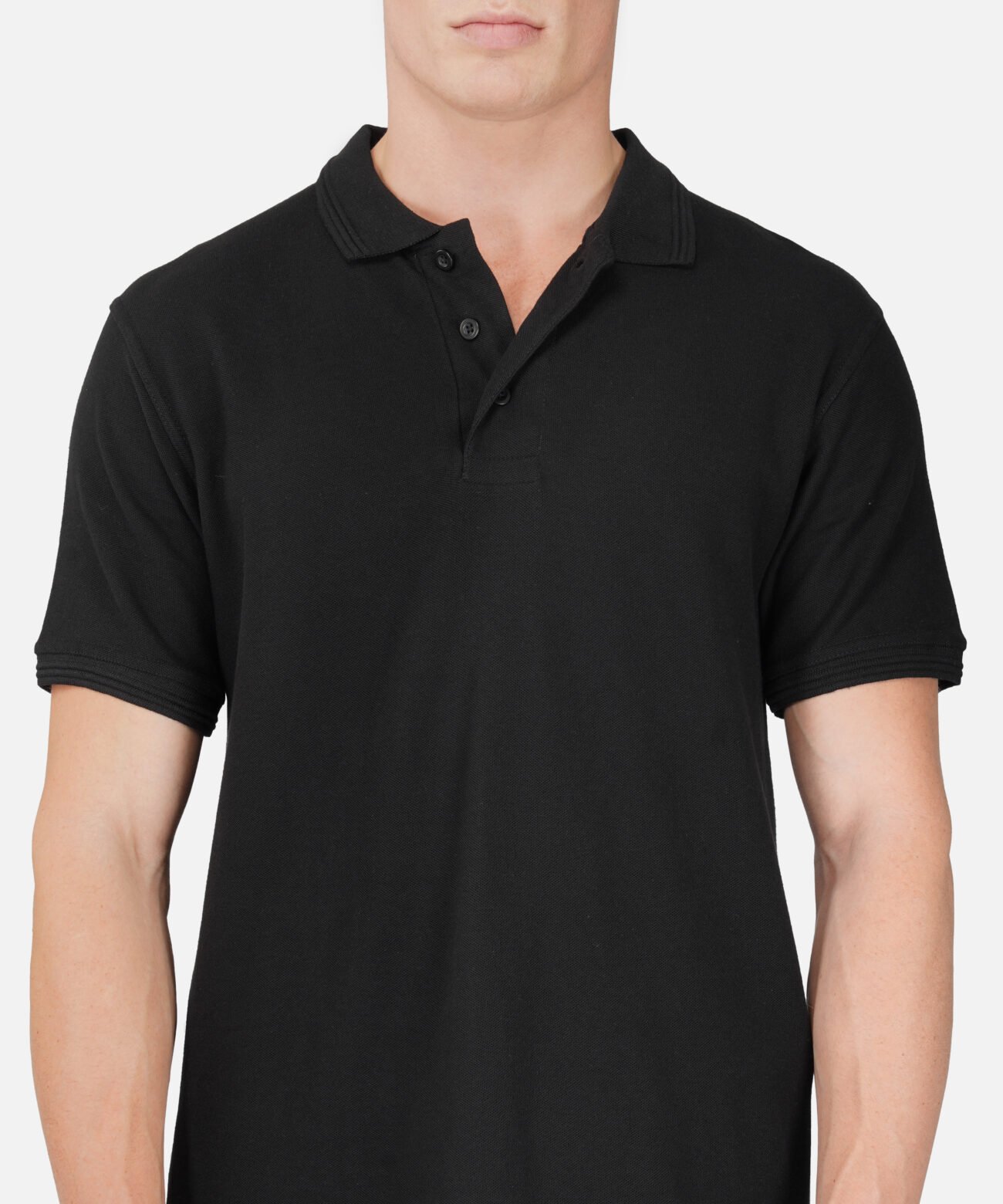 BLACK POLO COTTON T-SHIRT - Image 5