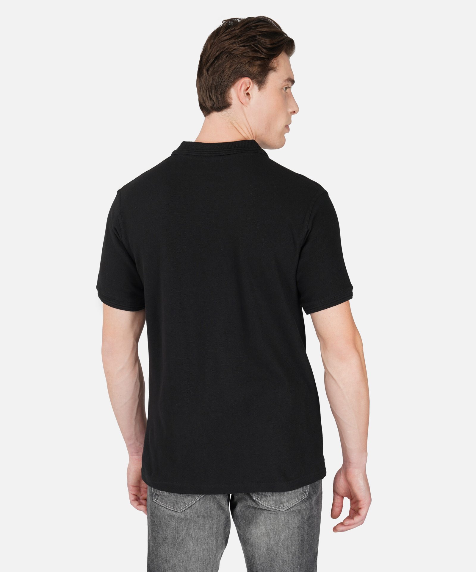 BLACK POLO COTTON T-SHIRT - Image 4