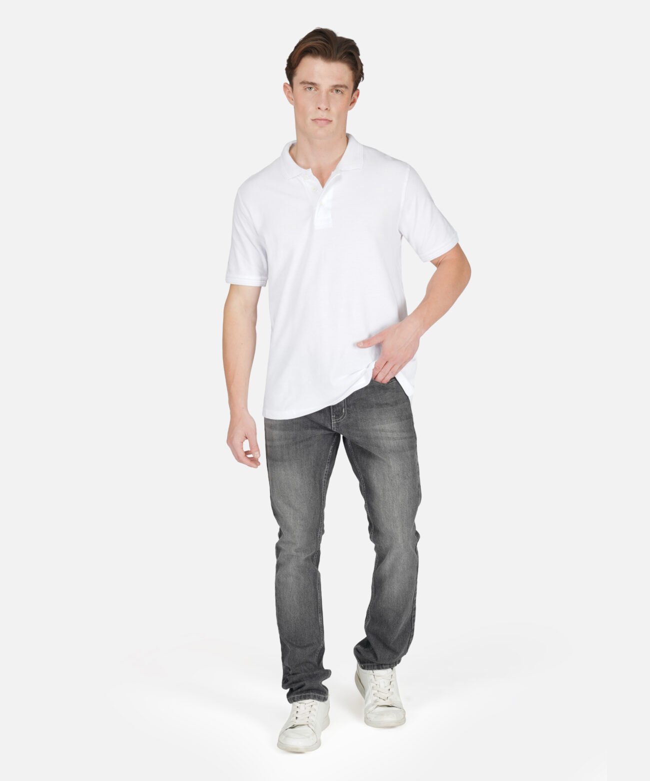 PREMIUM WHITE POLO COTTON T-SHIRT - Image 5