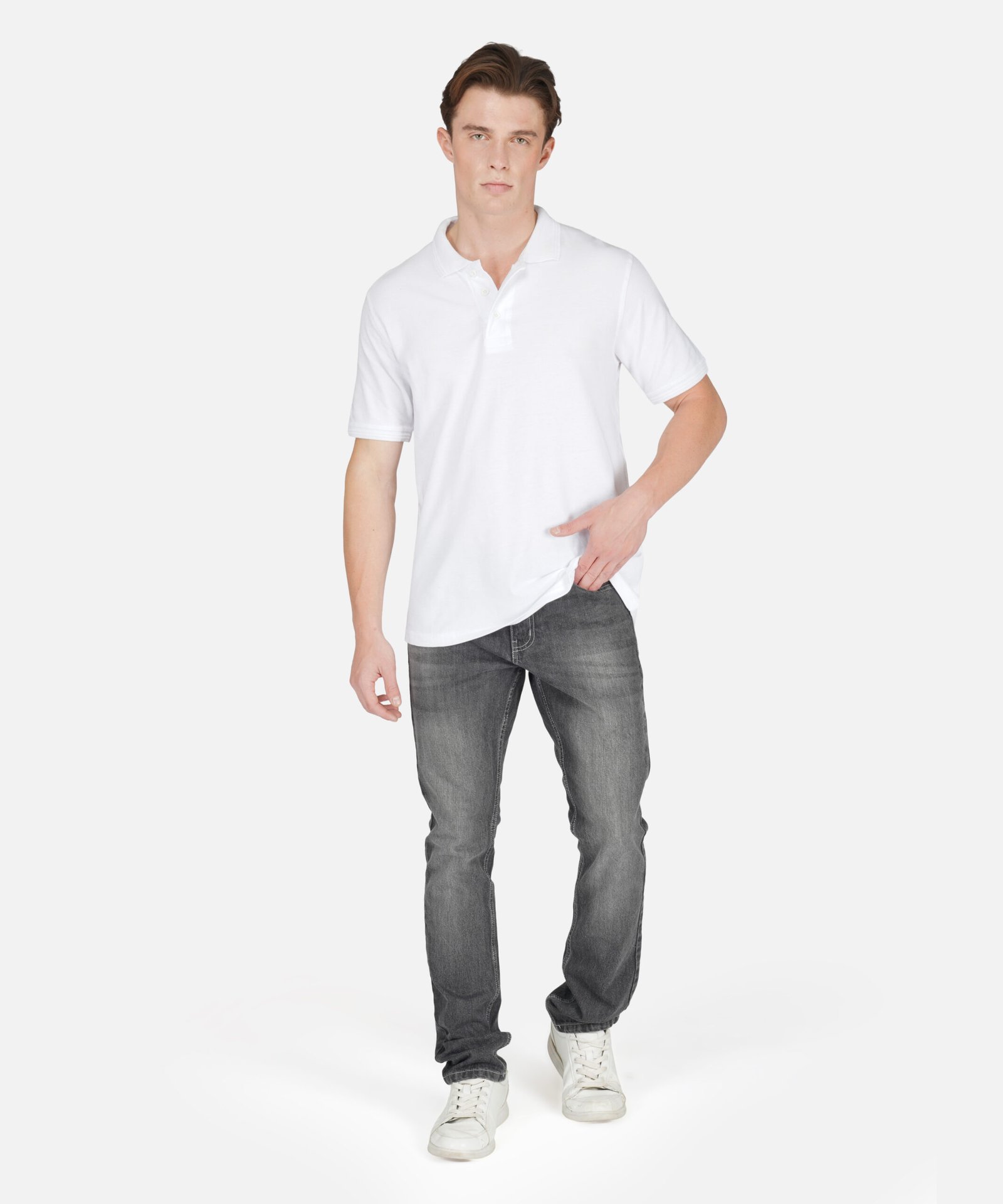 PREMIUM WHITE POLO COTTON T-SHIRT - Image 5