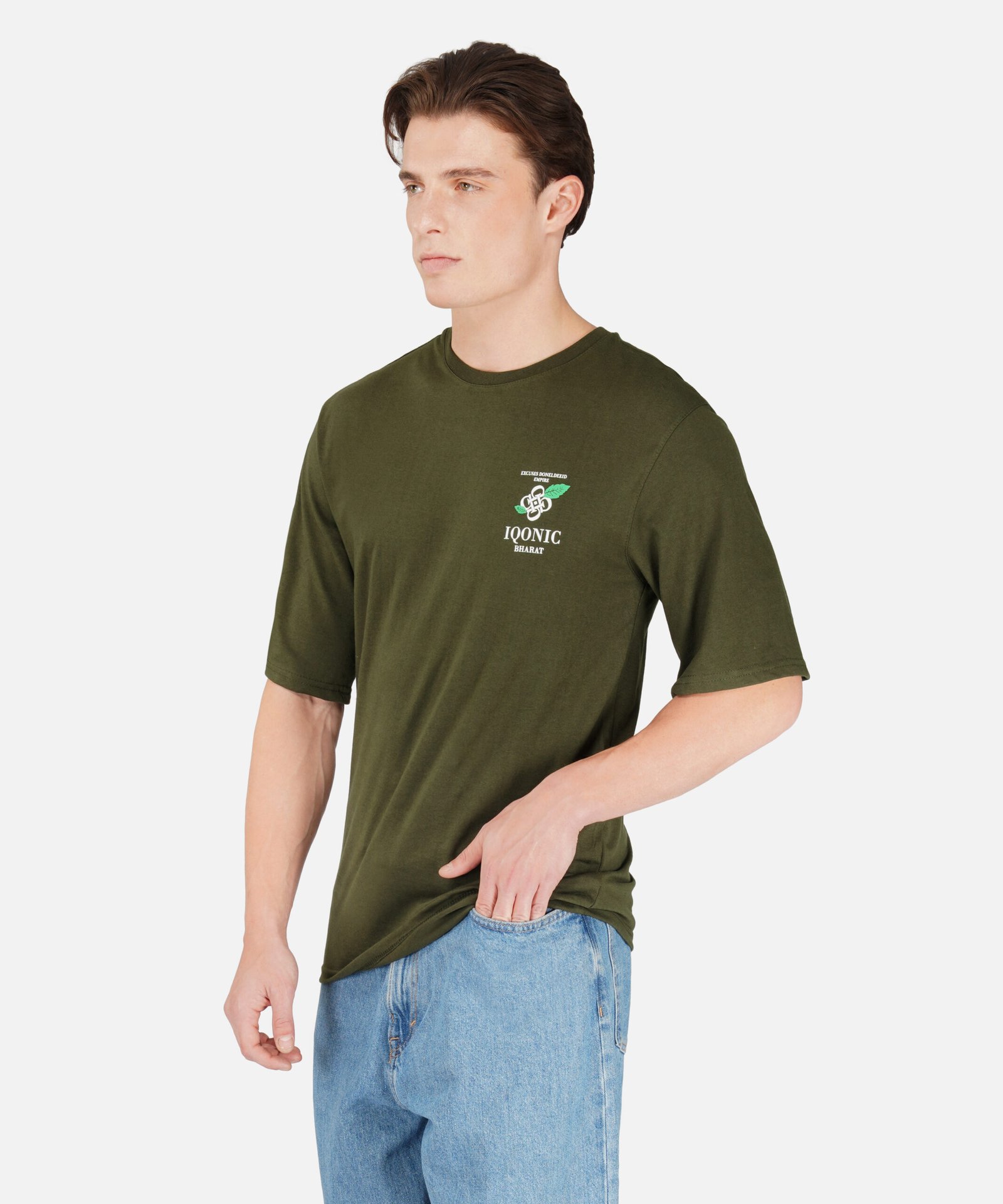 GREEN ICONIC : COTTON PRINTED DESIGNED T-SHIRT - Image 5