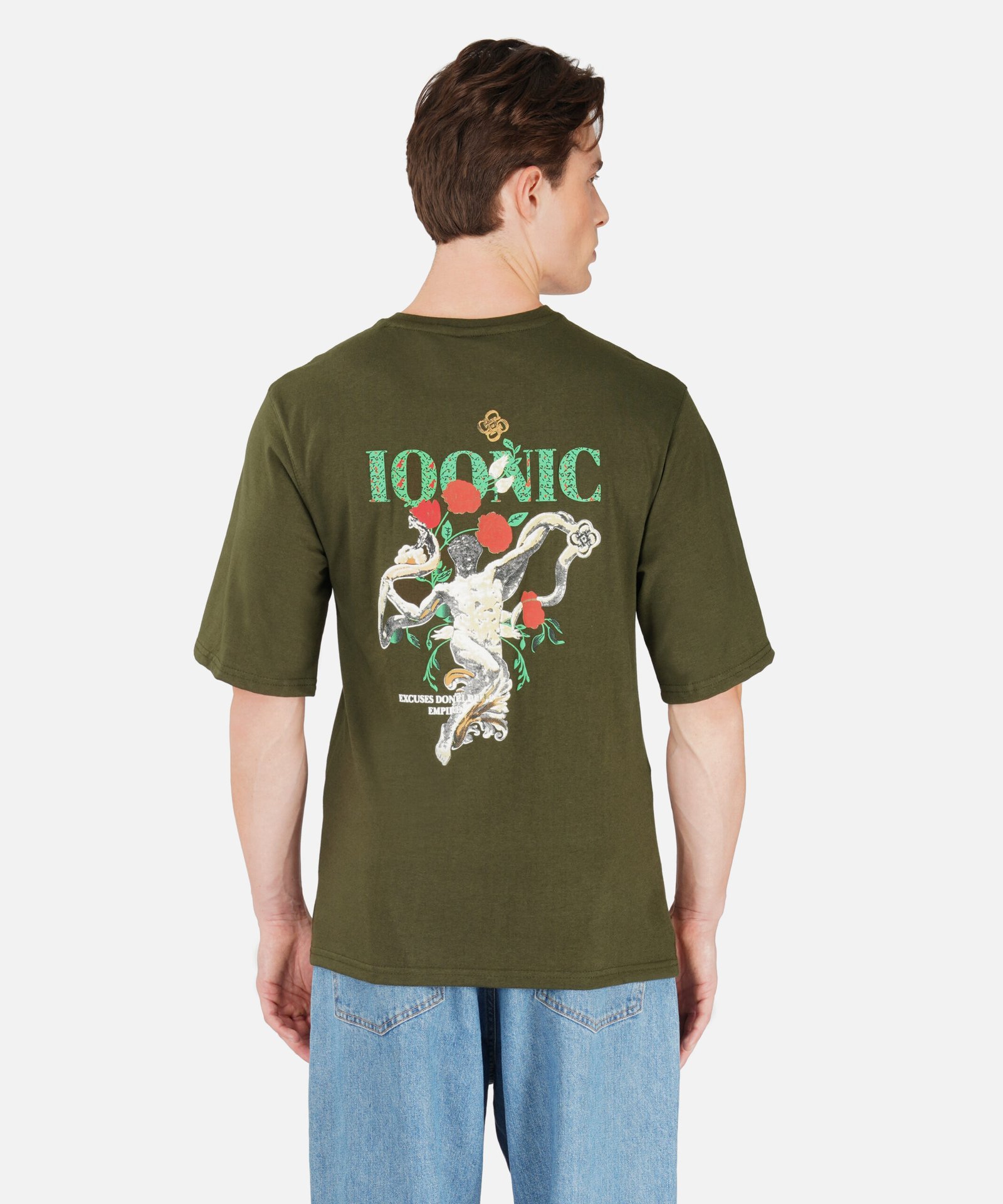 GREEN ICONIC : COTTON PRINTED DESIGNED T-SHIRT