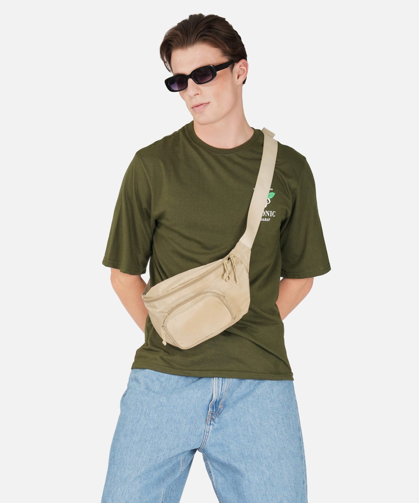GREEN ICONIC : COTTON PRINTED DESIGNED T-SHIRT - Image 3